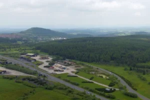 Blick auf Grenzzollanlage